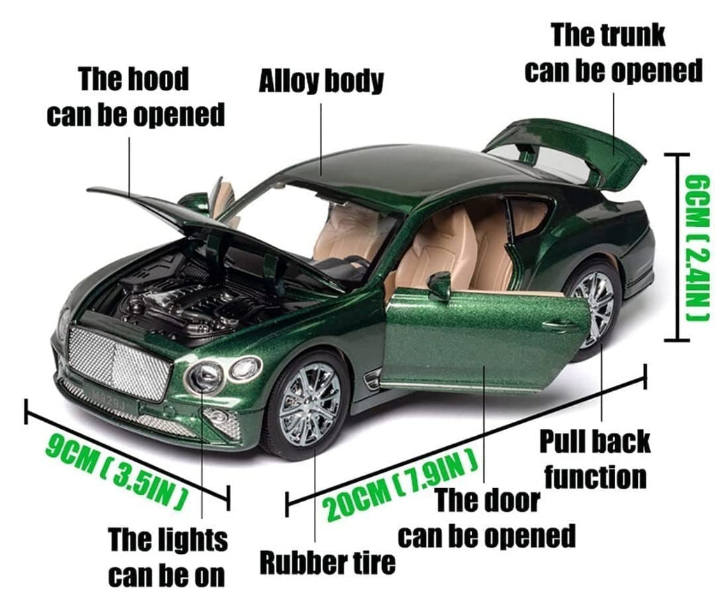 1:24 Scale Bentley Continental GT Coupe Die Cast Toy Car SJ ToyMart