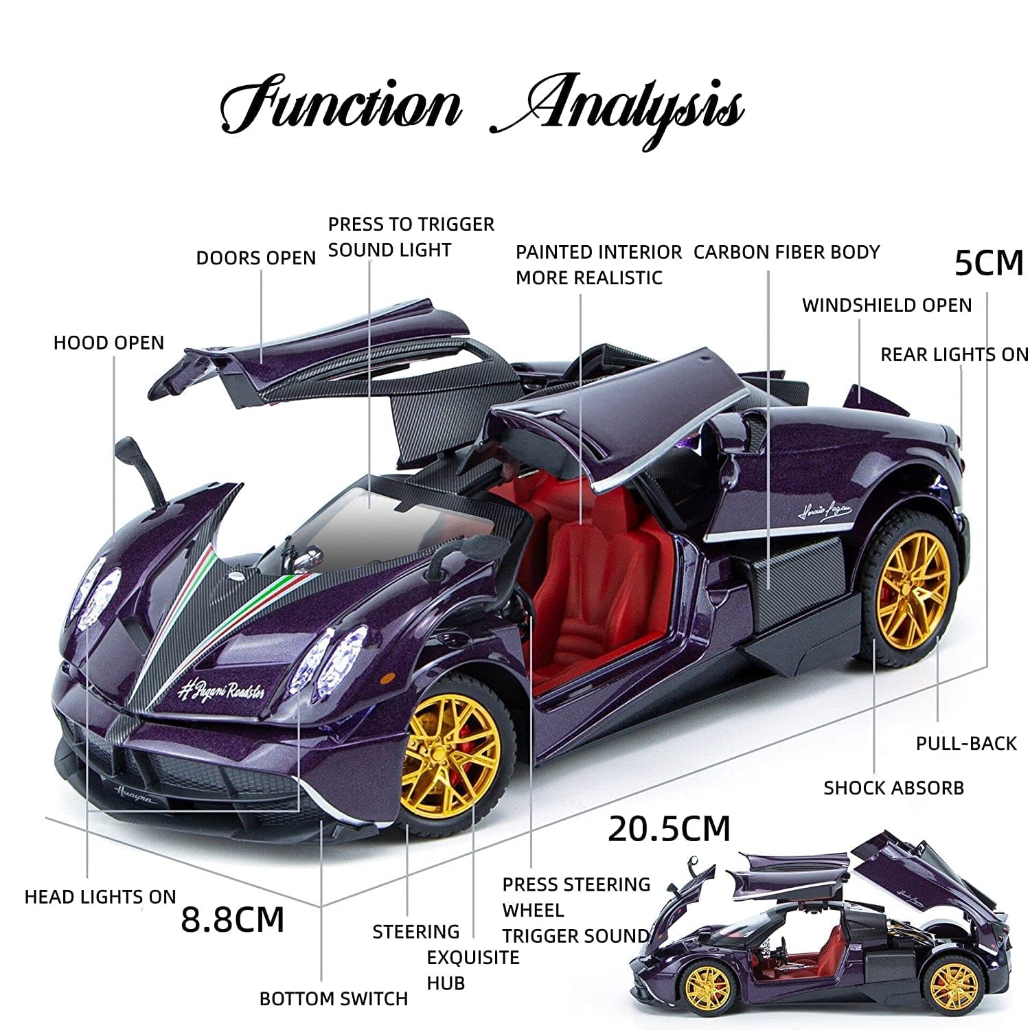 Pagani Huayra 1:24 Model Car Die Cast Toy Car SJ ToyMart
