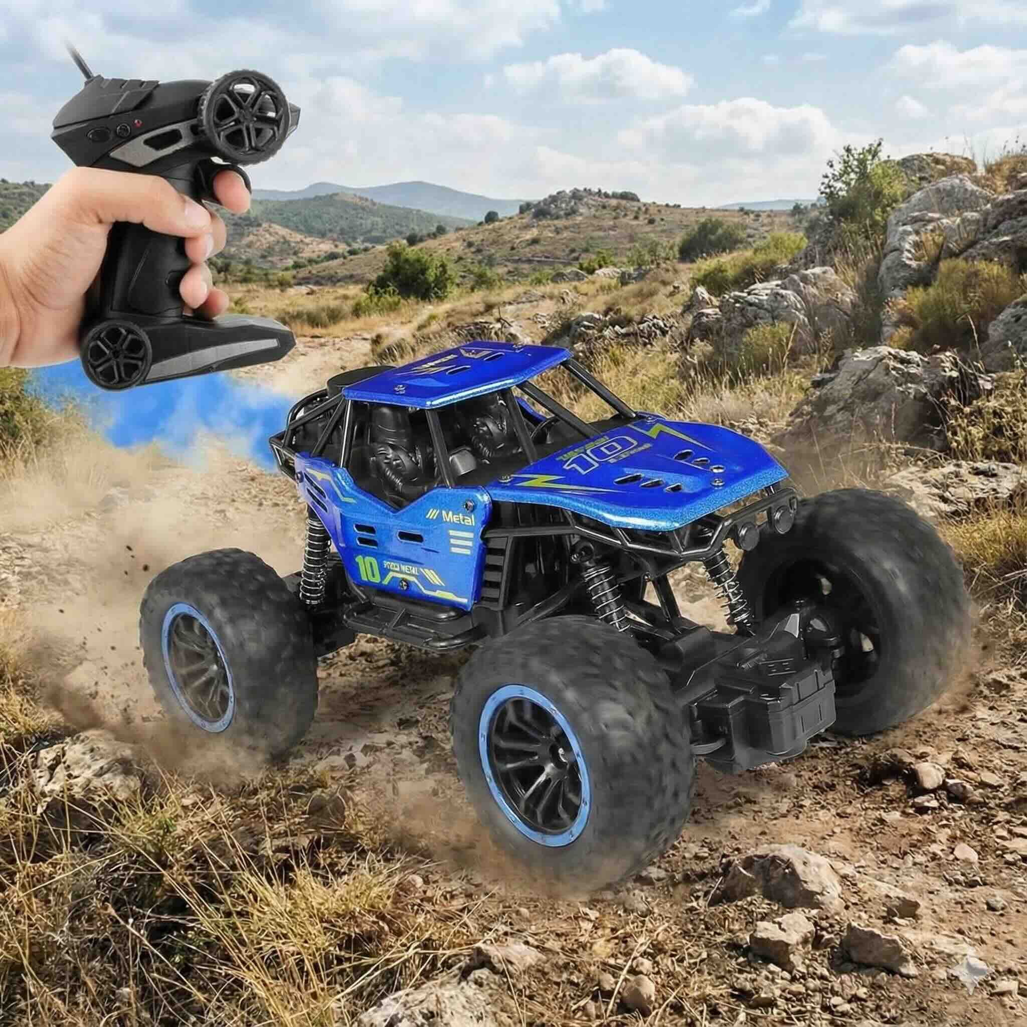 SJ ToyMart Remote Control Car with Mist Smoke Spray Function 2 WD Monster Truck Rock Crawler Climbing RC Toy Vehicle Car