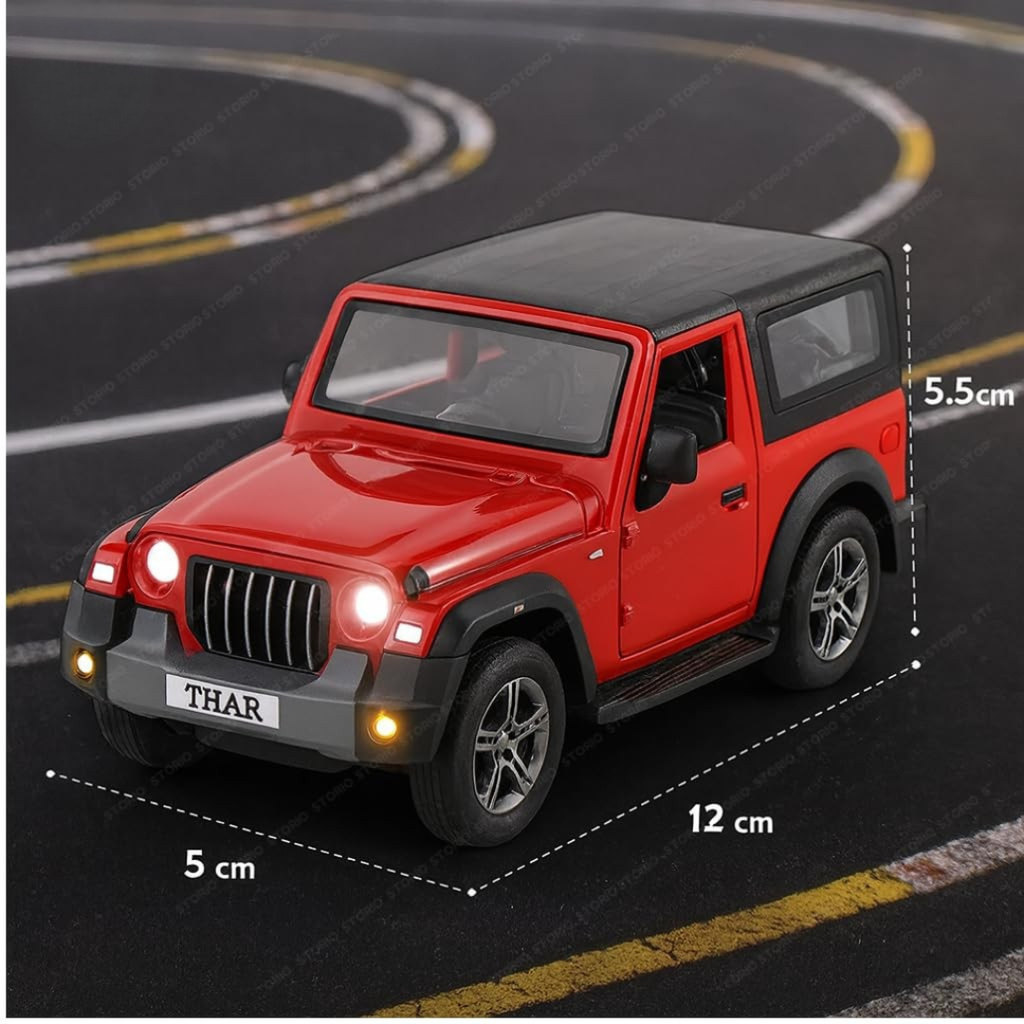 SJ ToyMart Toys Thar Car Toy 4x4 Manidra 1:32 Scale DieCast Metal Pull Back Car