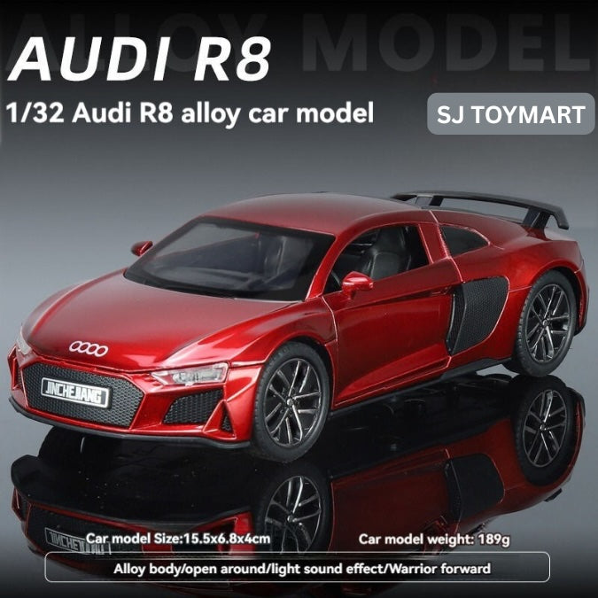 SJ ToyMart 1:32 AUDI R8 GT Alloy Sports Car Simulation Static Die Cast Vehicles Model Toys Model Car