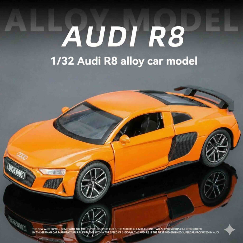 SJ ToyMart 1:32 AUDI R8 GT Alloy Sports Car Simulation Static Die Cast Vehicles Model Toys Model Car