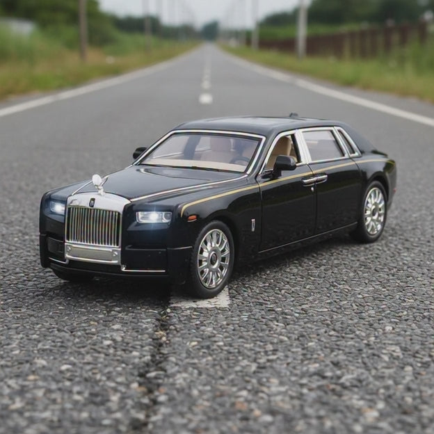 SJ ToyMart 1:32 Rolls Royce Phantom Toy Car Metal Pull Back Diecast Car with Openable Door and Sound Light, Gifts Toys for Kids