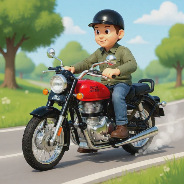 SJ ToyMart Toys Royal Enfield 1:15 Scale Diecast Motorcycle Model Toy