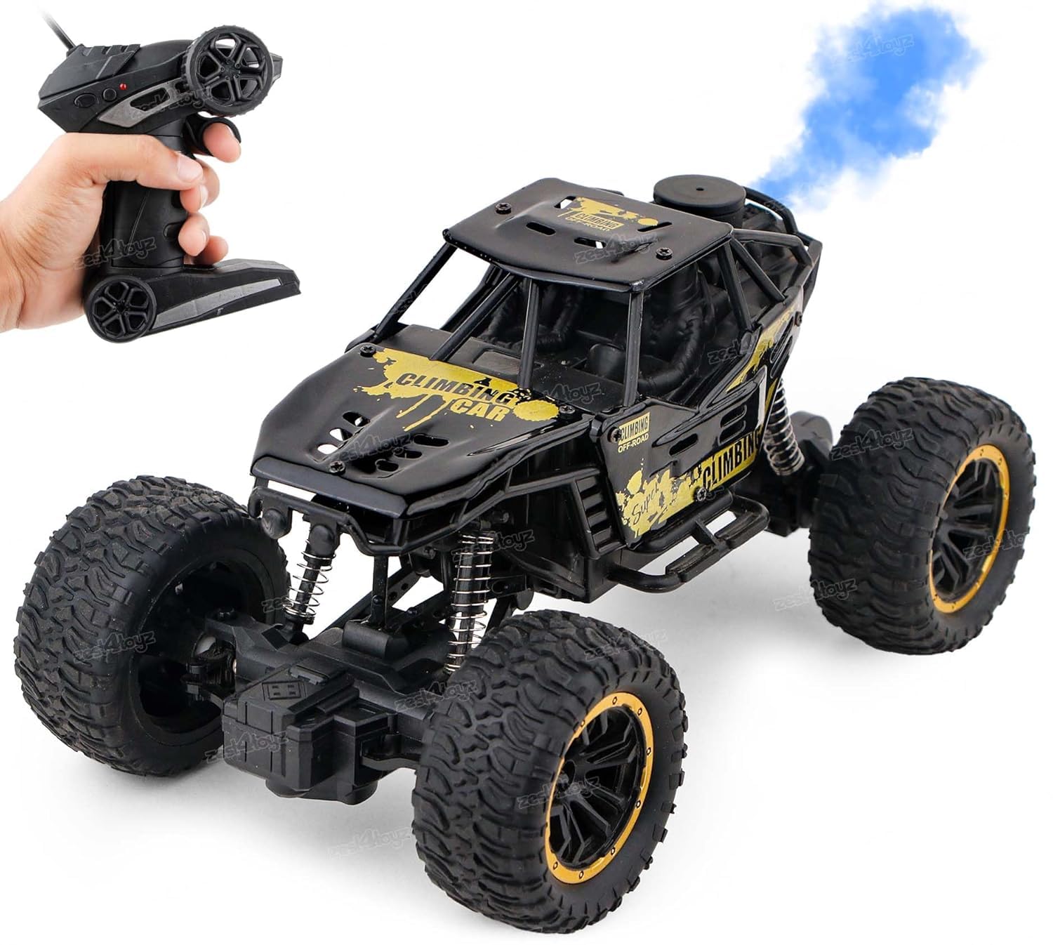 SJ ToyMart Remote Control Car with Mist Smoke Spray Function 2 WD Monster Truck Rock Crawler Climbing RC Toy Vehicle Car