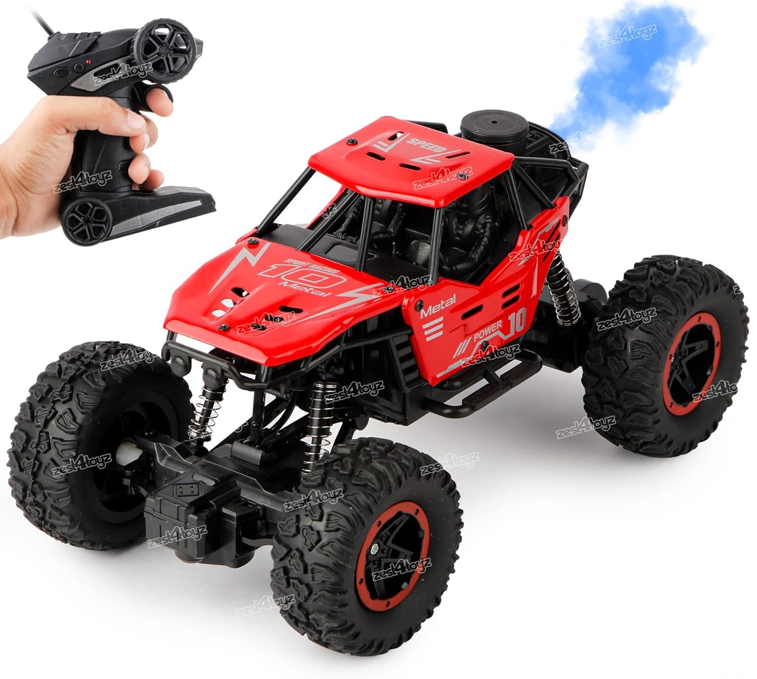 SJ ToyMart Remote Control Car with Mist Smoke Spray Function 2 WD Monster Truck Rock Crawler Climbing RC Toy Vehicle Car