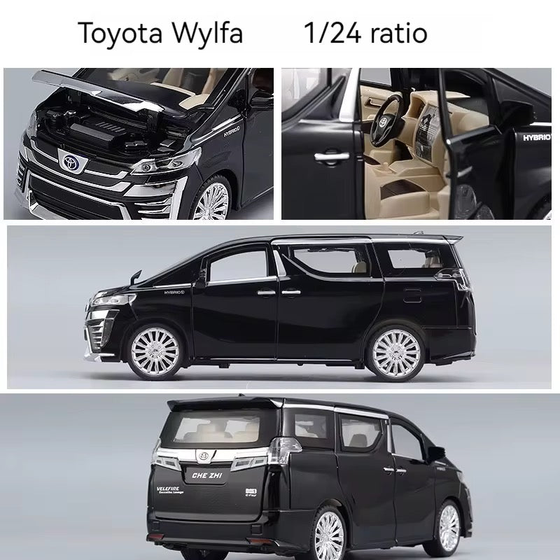 SJ ToyMart 1:24 Simulation Scale Vellfire MPV Toy Gift for Kids with Sound and Light Pullback Die Cast Model Car