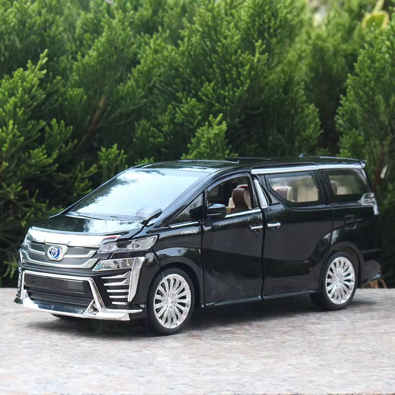 SJ ToyMart 1:24 Simulation Scale Vellfire MPV Toy Gift for Kids with Sound and Light Pullback Die Cast Model Car