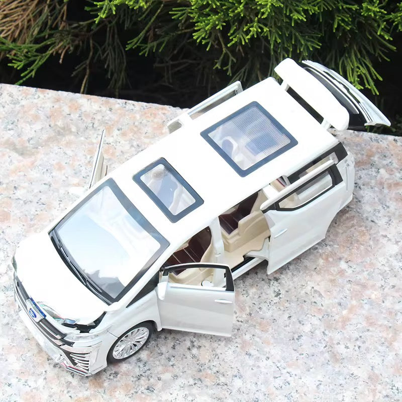 SJ ToyMart 1:24 Simulation Scale Vellfire MPV Toy Gift for Kids with Sound and Light Pullback Die Cast Model Car