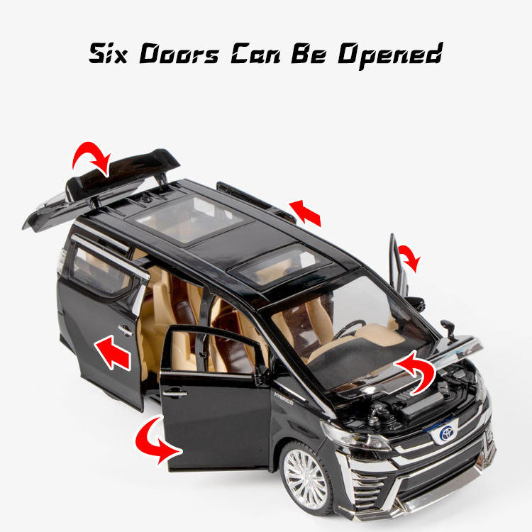 SJ ToyMart 1:24 Simulation Scale Vellfire MPV Toy Gift for Kids with Sound and Light Pullback Die Cast Model Car